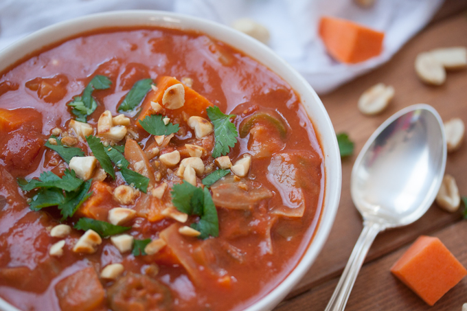 Vegan peanut and sweet potato stew