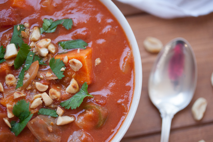 Vegan peanut and sweet potato stew