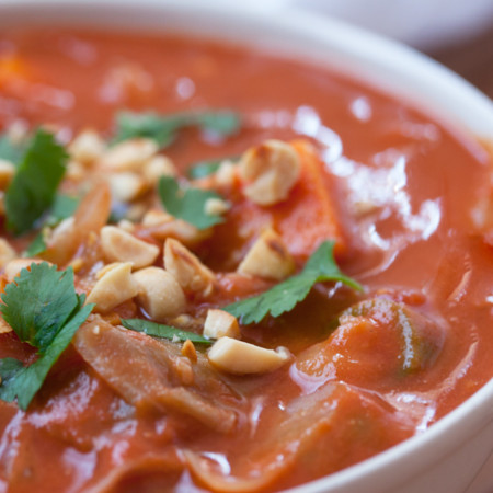 Vegan peanut and sweet potato stew