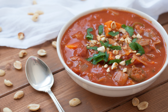 Vegan peanut and sweet potato stew