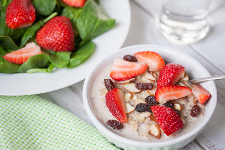 Strawberry-Salad-and-Coconut-Oatmeal