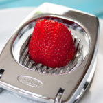 Strawberry sliced with an egg slicer