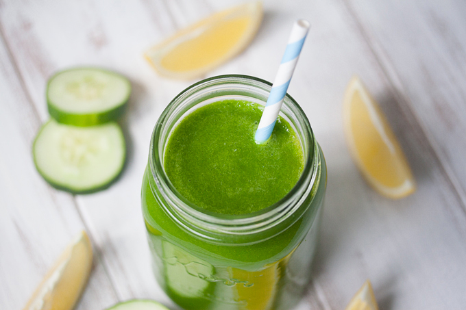 A glass of sunshine! Fresh, anti-inflammatory green juice is good for what ails you. (And tastes great, too.)