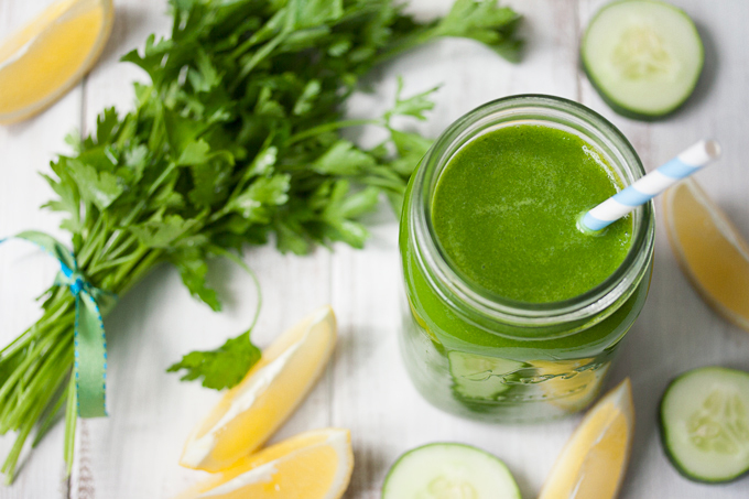 A glass of sunshine! Fresh, anti-inflammatory green juice is good for what ails you. (And tastes great, too.)