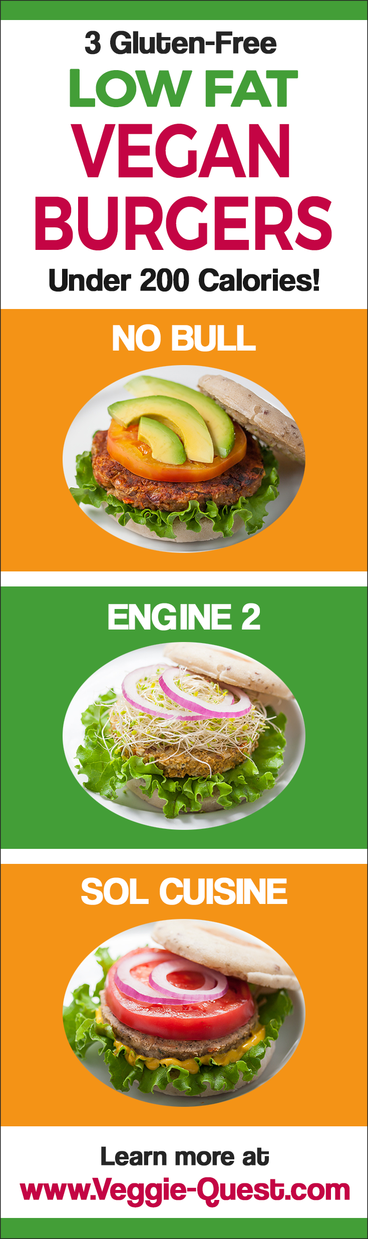 3 Low-Fat, Gluten-Free, Vegan Burgers You Can Buy Under 200 Calories Each! McDougall friendly with less than 3 grams of fat per burger.