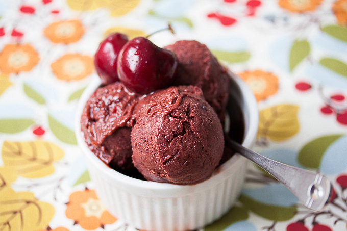 5-Minute Vegan Cherry Chocolate Ice Cream (No churn and no refined sugar!)