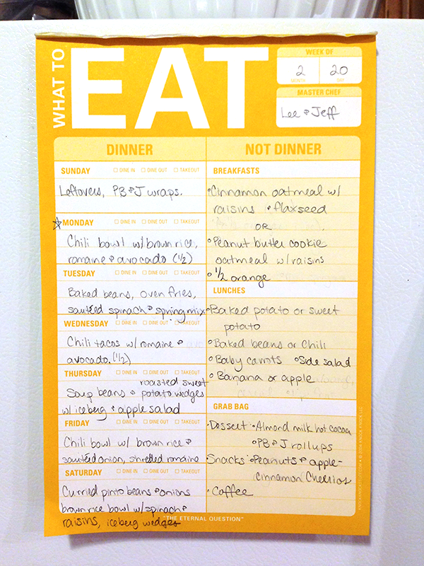 SNAP challenge plant based meal plan