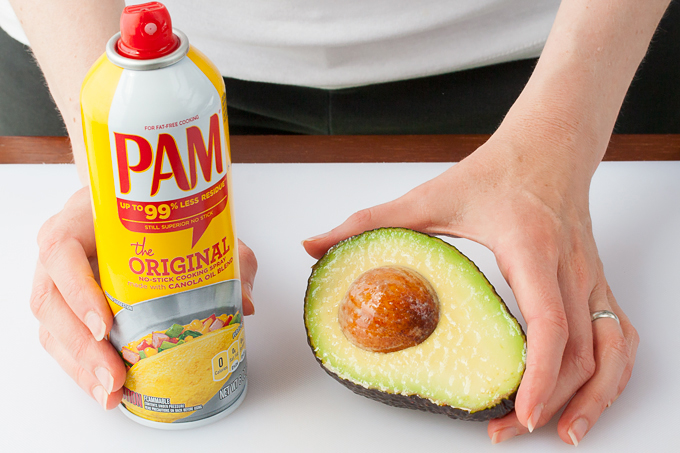 Keep avocado from turning brown with cooking spray